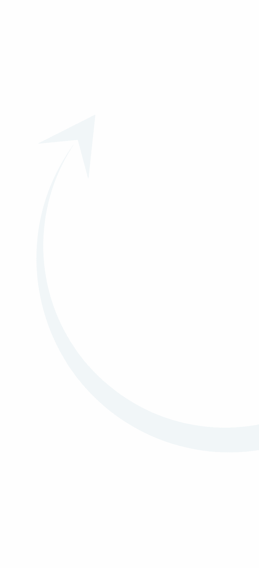 Curved arrow on a black background.